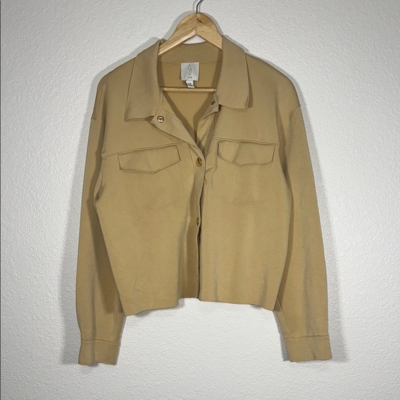 Joie Tan Utility Jacket with Relaxed Fit L - Picture 1 of 7
